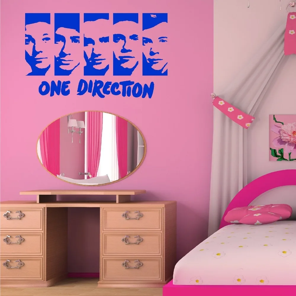 Us 7 24 31 Off One Direction Wall Stickers Vinyl Wall Art Room Sticker Decal 1d Portrait Fashion Wall Stickers For Boy Bedroom Mural D521 In Wall