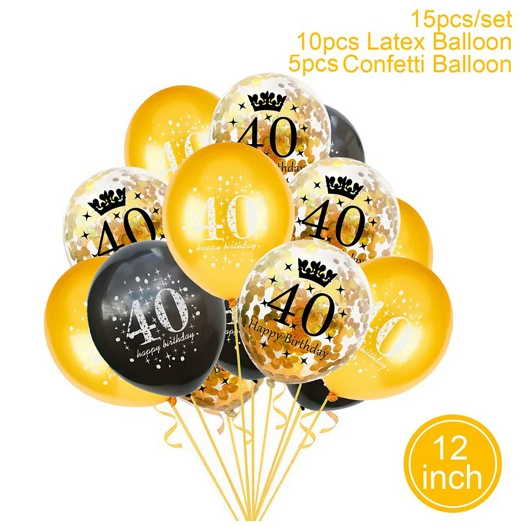 148 pièces décorations de fête du nouvel an or noir confettis ballon bonne  année ballons nouvel an réveil photo cadre photo accessoires photo -  AliExpress