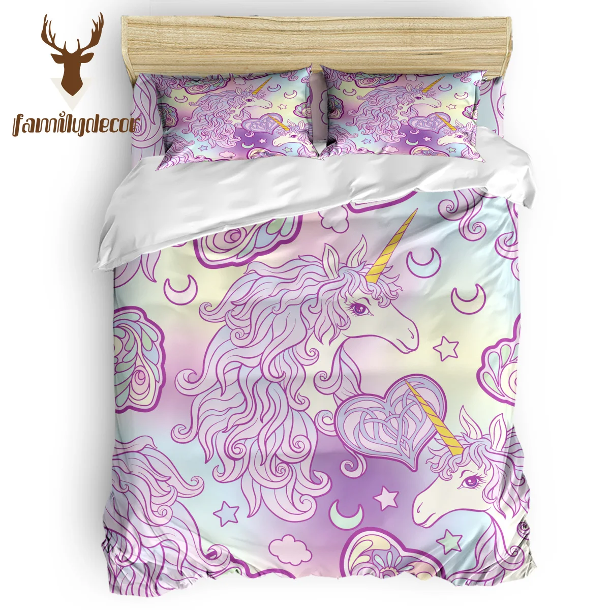 

Familydecor Magic Unicorn Princess Quilt Bedding Set California King The Lovers' Day Living Room Childrens Labor Day Toddler Day