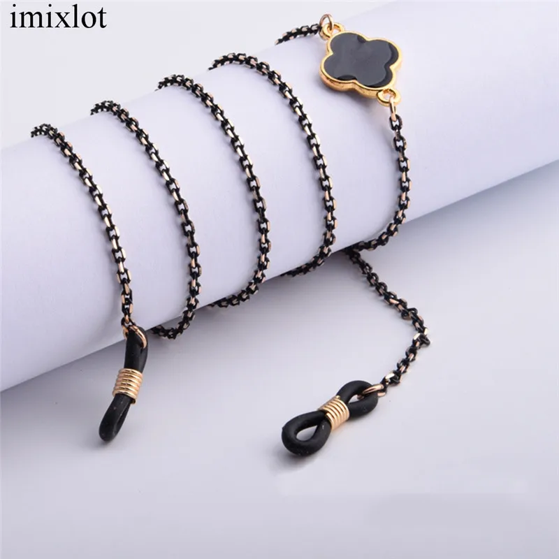 Imixlot Высокое качество декоративные черные/белые цветочные очки цепочка на шею