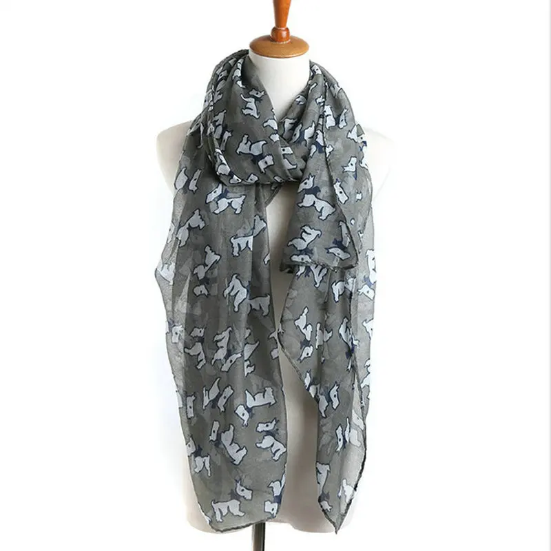 

Viscose Cute Dog Scarf Little Pug Dog Printed Shawls Hunting Dog Hound Peking Poodle Animal Neck Cooling Scarves Bandana YG569
