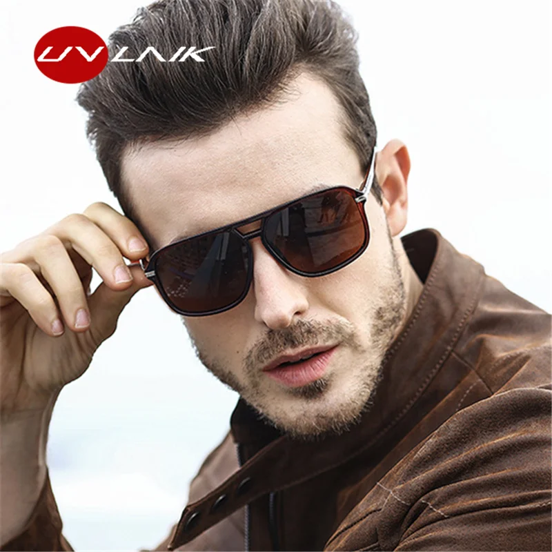 

UVLAIK Oversized Polarized Sunglasses Men Mirror Goggles Driving Sun Glasses Man Brand Designer Retro High Quality Sunglass