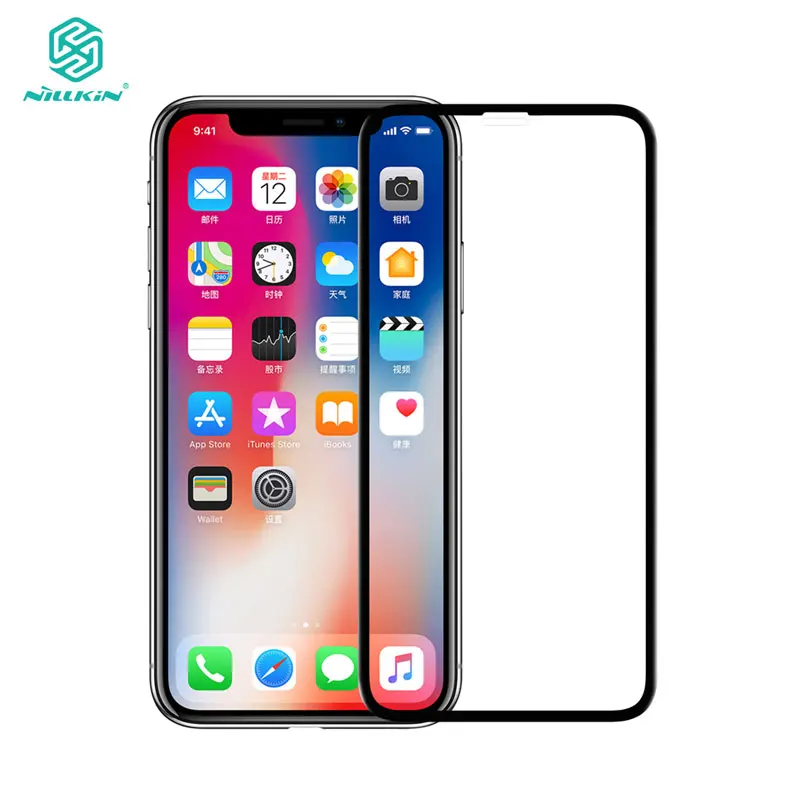  Gehärtetem Glas Für iPhone X XS Max Nillkin 3D CP + Max Anti-Burst Volle Abdeckung Screen Protector
