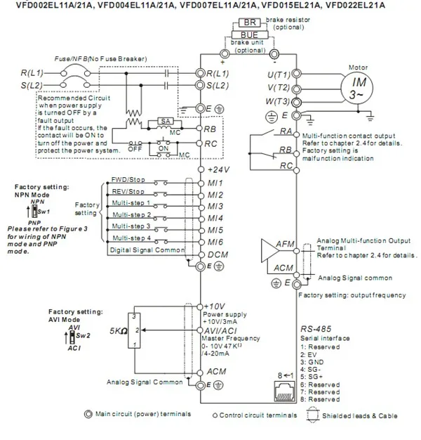 VFD015EL21A Wiring Diagram