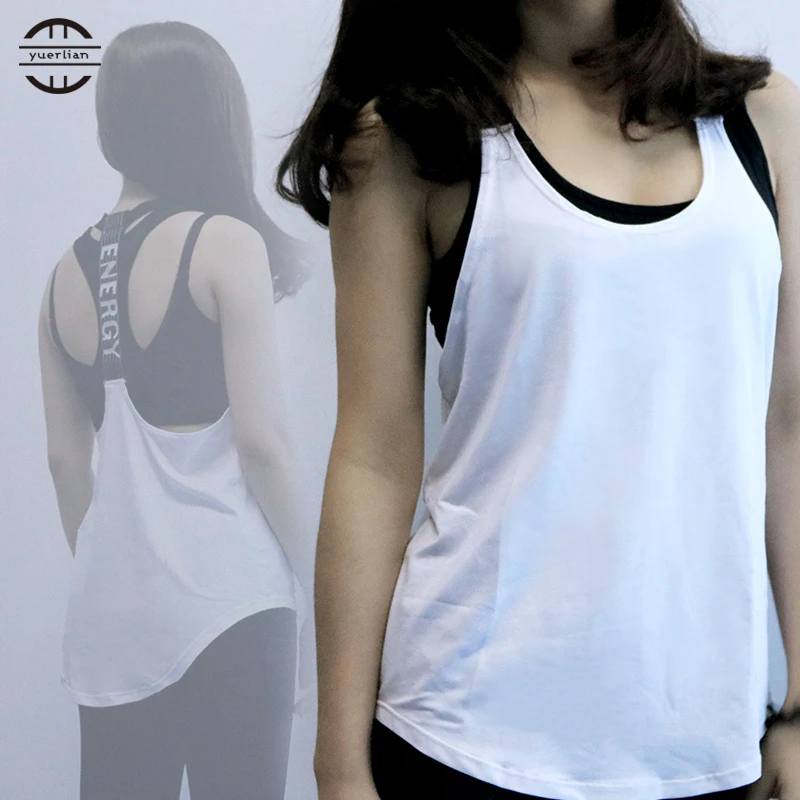 

Yuerlian Sexy Fitness Tight Sport Yoga Shirt Dry Fit Sleeveless Sportswear Blouses Running Vest Workout Crop Top Female T-shirt