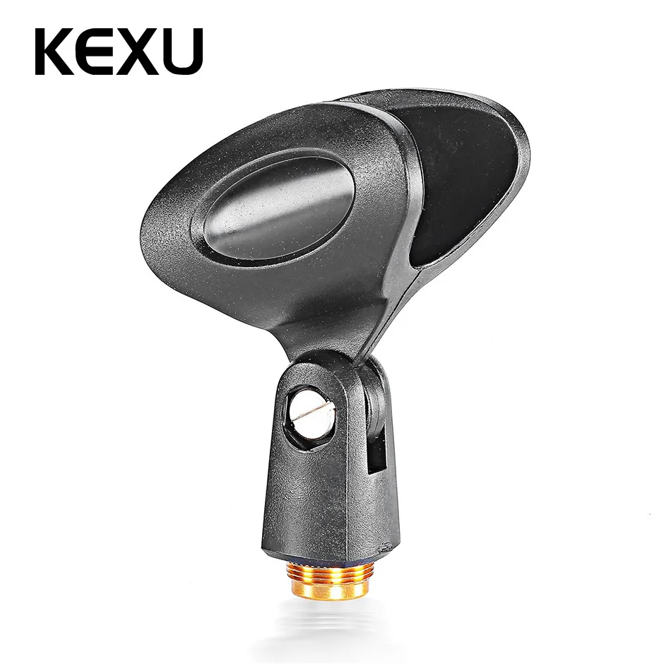 

KEXU Niuster Microphone Clip Holder with 5/8" Male to 3/8" Female Nut Adapters black for Microphone