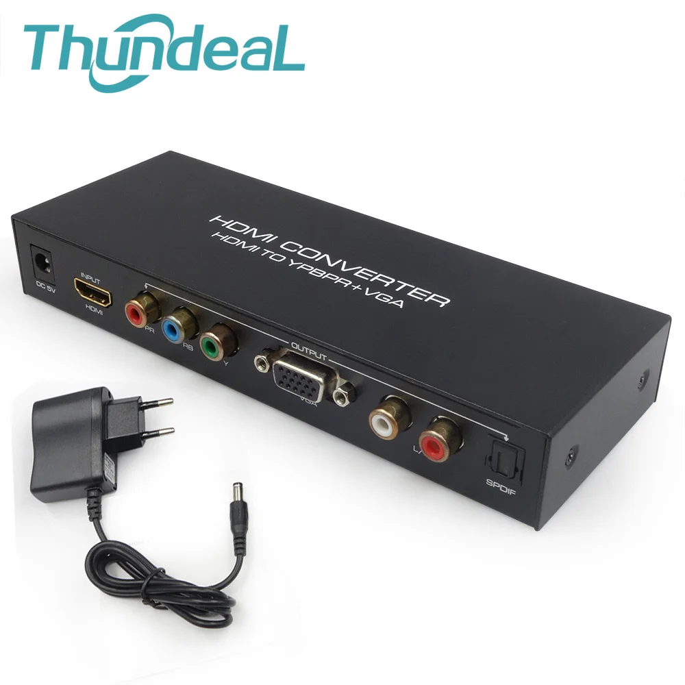 1080P HDMI to Ypbpr Component RGB AV to VGA SPDIF Converter Adapter R/L Support 5.1CH Surround Sound For HDTV PC with Adapter hdmi to vga high definition color converter w ypbpr spdif black white