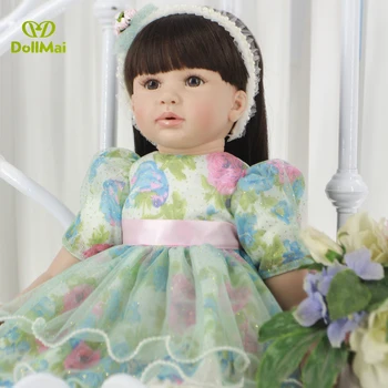 

60cm Silicone Reborn Baby Doll Toys 24inch Princess Toddler bebe modeling collectible doll Brinquedos play house toys girl