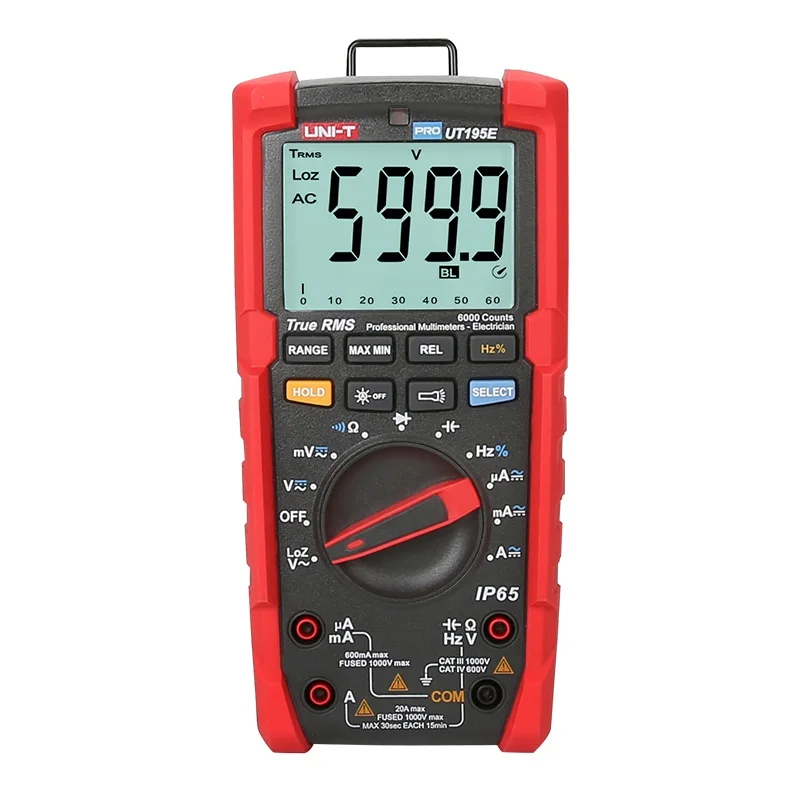 UNI-T UT195E Industrial Waterproof multimeter IP65 Flashlight UT195E LoZ Voltage Measurement True RMS Digital Multimeter
