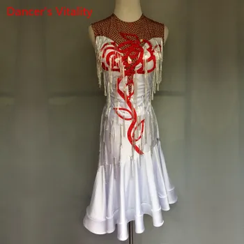 

Senior Diamond Adult Kids Latin Dance Dress 2018 Women Dancing Performance Dresses Lady Girls Latin Dancing Competition Clothes