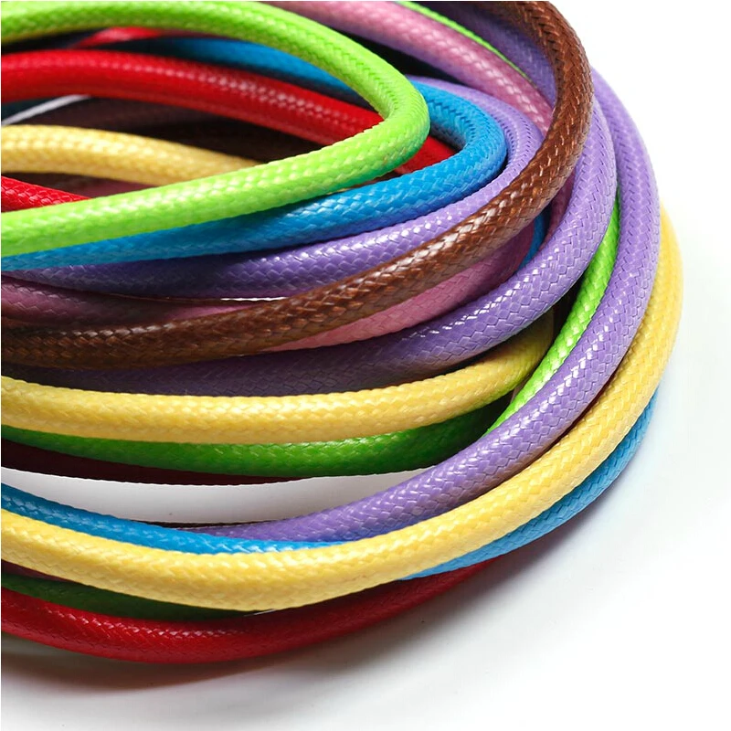 3mm Polyester Round Waxed Thread Cotton Cord, Mixed Colors Beading