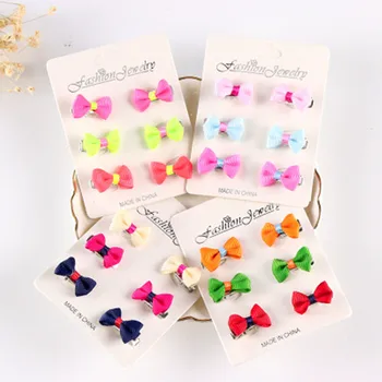 

6Pcs/Set Sale Popular Children Hair Clip Hair accessories Headwear Baby Ribbon Bow Cute Girls Barrettes