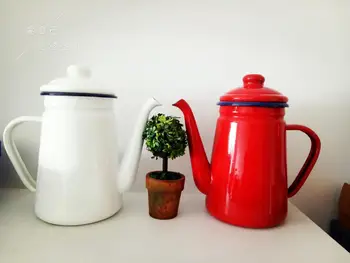 

1.1L Enamel Coffee Pot Hand Tea Kettle Induction Cooker Gas Stove Universal