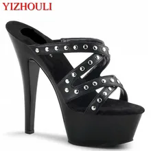 15 см, летние туфли на высоком каблуке, Привлекательные Клубные ужины, вечерние туфли из полиуретановой ткани, танцевальная обувь