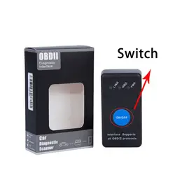 ELM327 Bluetooth 4,0 с коммутатором OBD2 автомобиля диагностический детектор V1.5 Поддержка IOS Apple Android