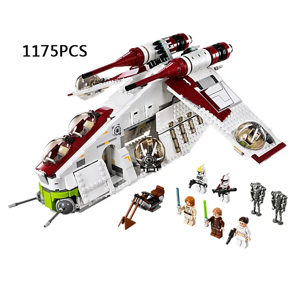 

1175pcs star space wars Rogue One Replublic Gunship building block Clone Trooper robot bricks compatible 75021 toys for kid