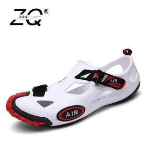 ZOQI Летняя мужская обувь, сандали Уличная обувь для водных видов спорта мужские пляжные сандалии черный Для мужчин s обувь унисекс zapatos mujer 2018 размеры 35–44 - изображение