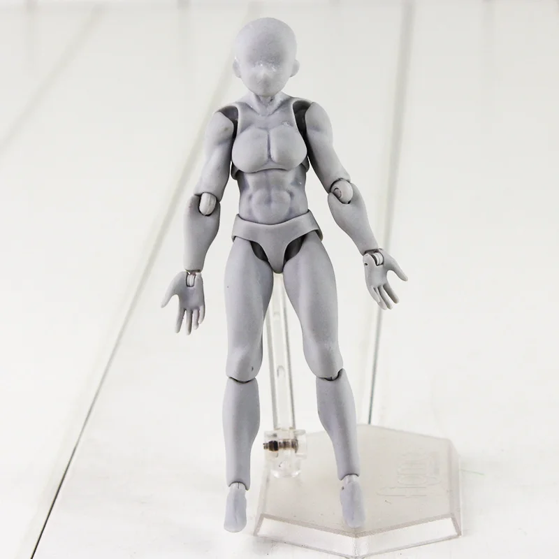 8 видов стилей 5 ''Figma фигурка для тела Archetype He She Body Kun Body Chan, серый, черный цвет, чистая кожа, мужские и женские модели кукол - Цвет: Grey He in Box