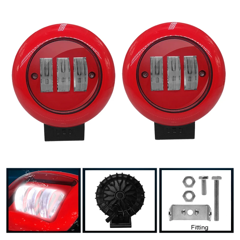 Lâmpada de Trabalho Farol à Prova Moto Rcycles w Levou Luzes Auxiliares Carro Faróis Nevoeiro Lâmpada Local 6500 k 2000lm Rbike d' Água 12 v 50 2 Barra de luz/Luz de trabalho