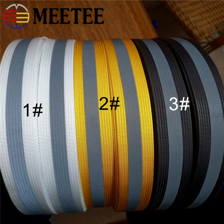 

17mx20mm Polyester Nylon Reflective Stripe Webbing Ribbon For Clothing Bags Weaving Piping Taps Traffic Warning Reflective Film