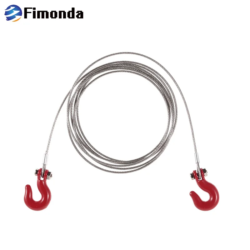 

RC Car Steel Tow Rope With Hook Trailer Chain For 1/10 RC Rock Crawler Traxxas TRX4 Axial SCX10 90046 RC4WD D90 TF2 Tamiya CC01
