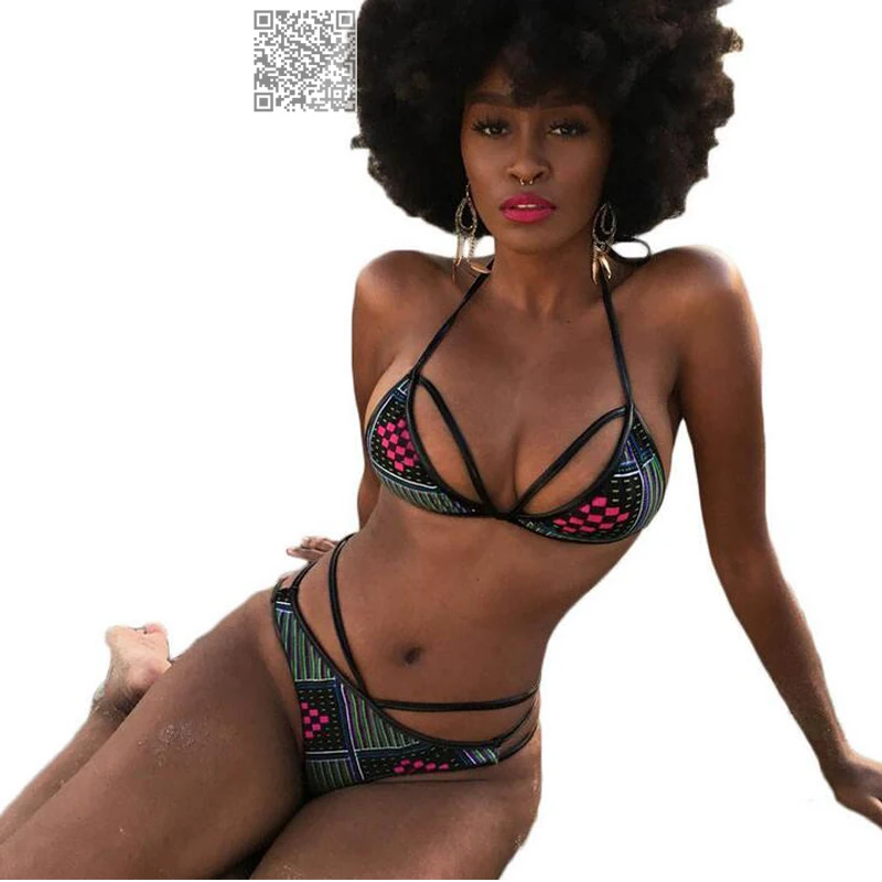 

7 Color African Print Vintage High Waist Bikini Set Two Piece Swimsuit For Women Sexy Halter Bathing Suit Sexy Ladies Swimwear
