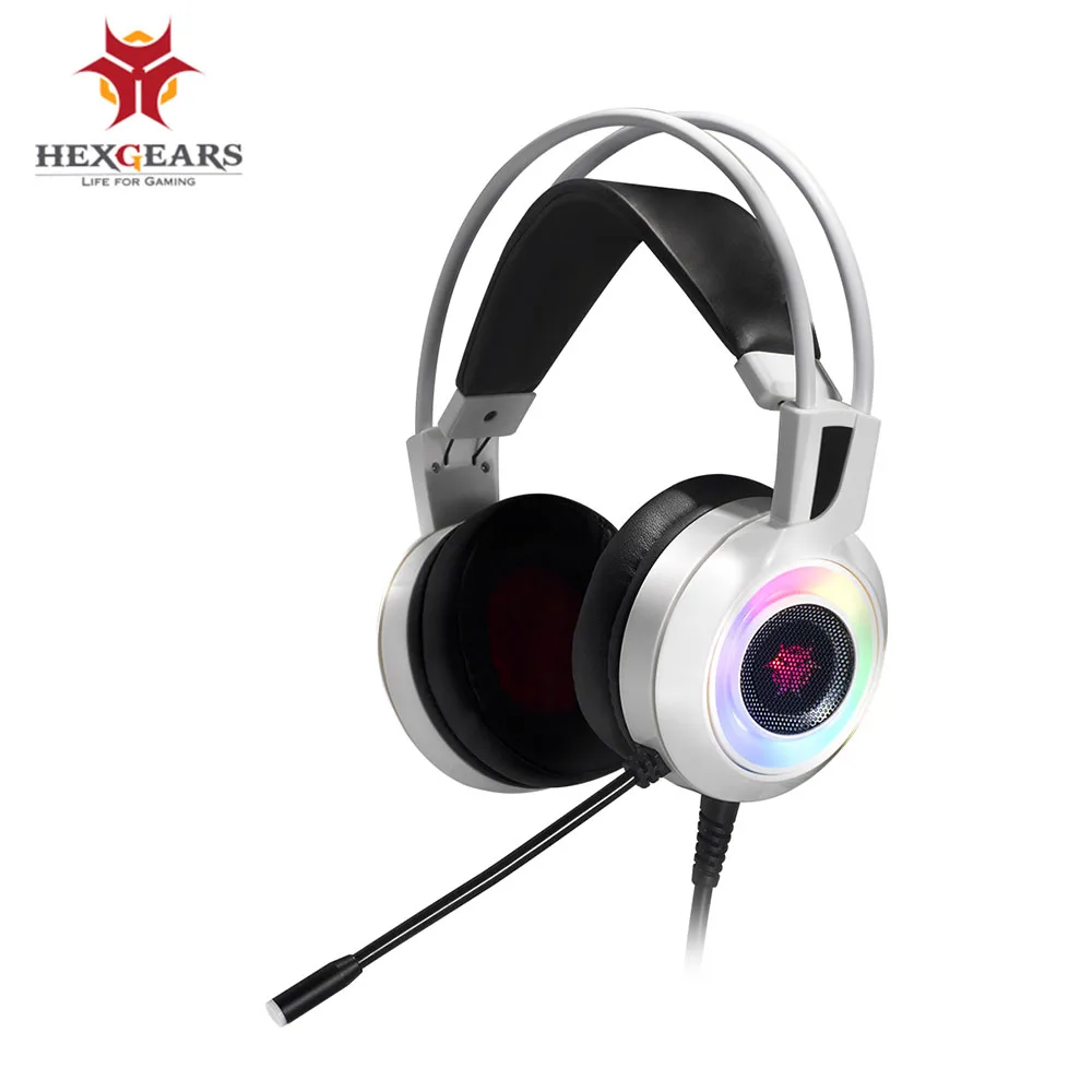 HEXGEARS гарнитуры геймера 7 1 стерео RGB светильник шок отзывы USB для телефона из