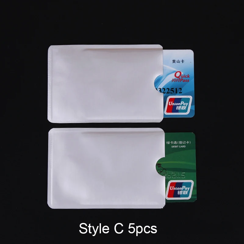 Алюминиевый защитный чехол для кредитной карты с защитой от Rfid для держателя карты, кошелек для путешествий, металлический держатель для карт - Цвет: C 5pcs