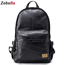 Zebella Brand Vintage Men Backpacks PU Leather School Women Bags Teenager Casual Laptop Travel Shoulder Bags Mochila Rucksack women men school bags canvas backpacks for teenager girl boy casual travel exo bags mochila school book bags laptop rucksack