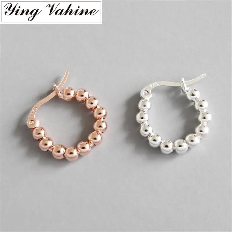 

ying Vahine New Brand Silver Earings Fashion Jewelry Small Beads Stud Earrings for Women