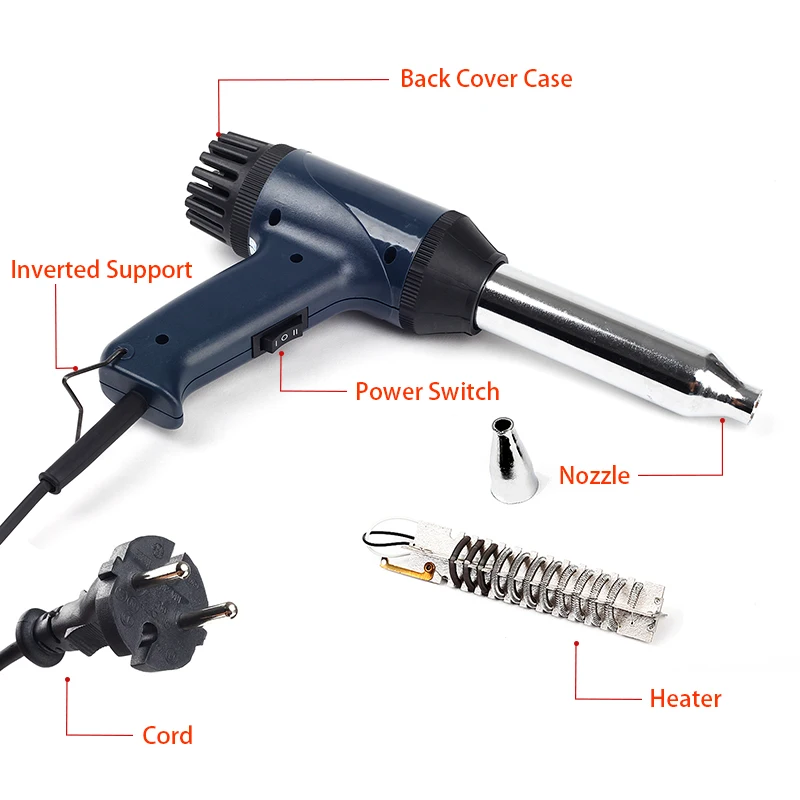 Пластиковый сварочный аппарат, фен для волос, строительный тепловой пистолет, фен для волос, тепловая пушка, пневматический пистолет, фен для волос