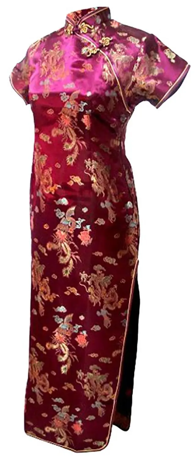 Shanghai Story Mandarin Collar Qipao Chinese Dress Phoenix Dragon Pattern Cheongsam Traditional Clothing Oriental Dress