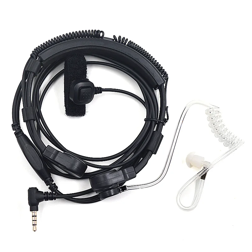 

XQF Military Throat Microphone Headset Covert Earpiece Mic PTT for Yaesu Vertex Walkie Talkie Radio FT-60R VX-3R VX-5R FT-250R