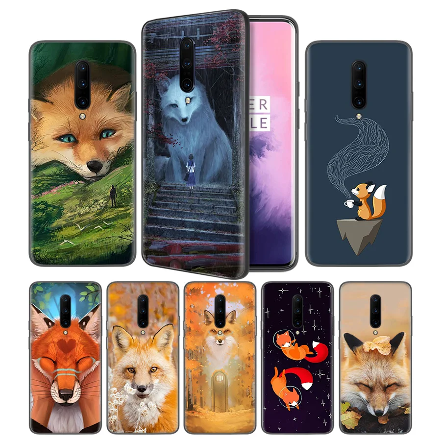 Arctic Fox Soft Black Silicone Case Cover Afor font b OnePlus b font 6 6T font