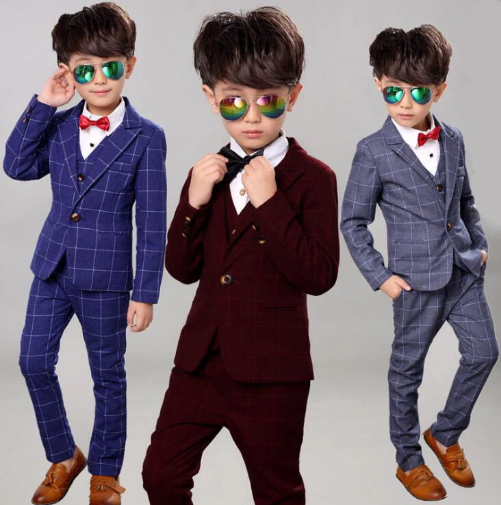 

Boys BlackBlazer 5pcs/2018 spring new children's small suit jacket boys suit dress Korean flower girl casual suit tide