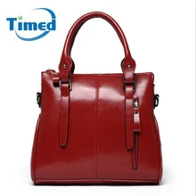 Nouveau 2016 Mode femmes véritable sac en cuir, Vintage sacs à main célèbre marque de vache sac à bandoulière dames rouge/bleu messenger sac