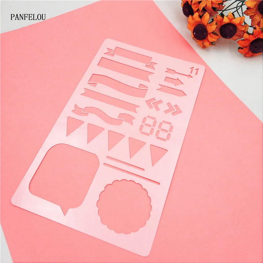 

Dialog box notes scrapbook stencils spray plastic mold shield DIY cake hollow Embellishment printing lace ruler valentine