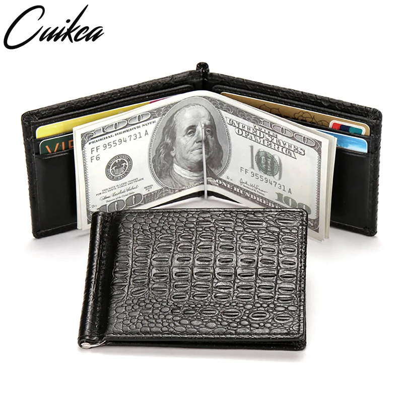 

New Genuine Leather Wallet Men Brand Crocodile Purses Male Credit Card Coin Purse Pocket Money Bag Black Grey Clutch Wallets