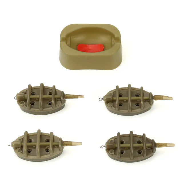 5pcs/set Inline Method Feeder With Ground Bait Mould Carp Fishing