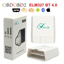 Viecar elm327 bluetooth 4.0 elm327 v1.5 leitor de código elm 327 1.5 obdii scanner diagnóstico para ios/android/windows navio livre