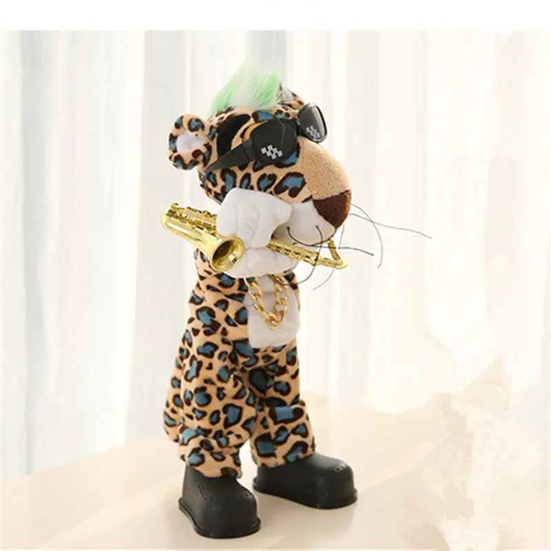 40 см пение танцы Электрический Леопард Плюшевые игрушки мультфильм мягкая игрушка "Розовая пантера" мягкие игрушки для детей подарок на день рождения - Цвет: Leopard