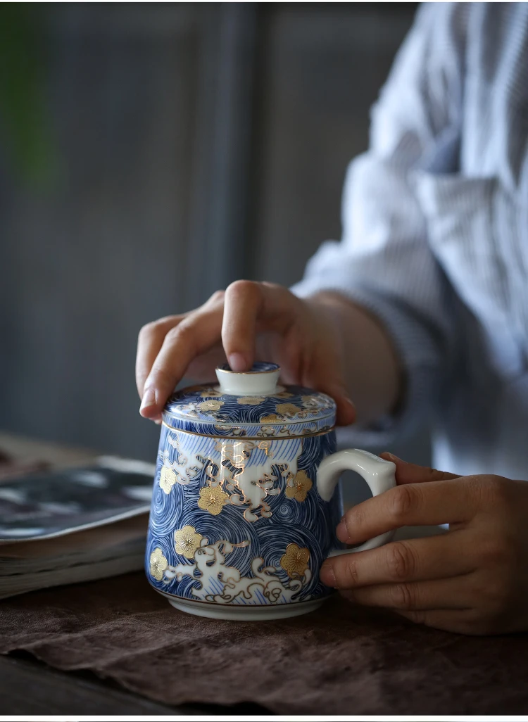 Передничек 330 мл "Звездная ночь" Цвет чашки, покрытые эмалью ручной работы Керамика Чай чашек Высокое качество китайский Чай кружка Чай церемонии аксессуары