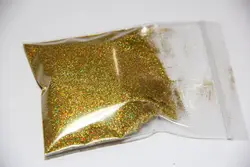 0,1 мм Золотой голографический блестящий порошок Пыль для украшения ногтей, другие украшения оптом