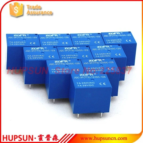 

T73 free shipping (10pcs/lot) high quality 12v PCB relay 5 pin SPDT T73 sugar cube relay PCB miniature relay JQC-3F