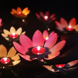 Плавающие садовые пруд речные свечи фонарики-пожелания лампа-цветок лотоса фестиваль Декор набор
