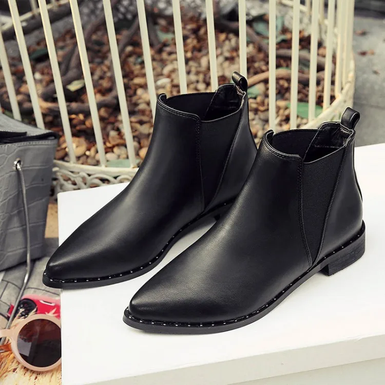 

Big Size 9 10 11 12 boots women shoes ankle boots for women ladies boots Metal decoration