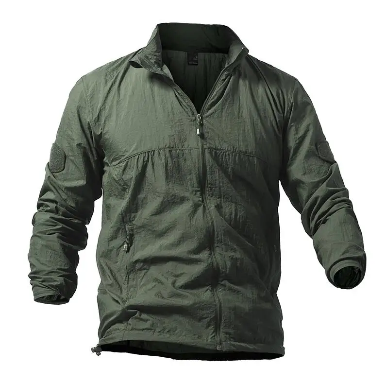 Армейские военные куртки мужские летние тонкие водонепроницаемые ветровки быстросохнущие тактические куртки UPF 50+ Воздухопроницаемый плащ 4XL 5XL - Цвет: Army green