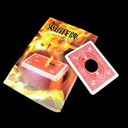 Fire карты комплект пламя огня Найти карту монеты через карты Иллюзия Gimmick крупным планом Стадия фокус реквизит для маг Бесплатная доставка