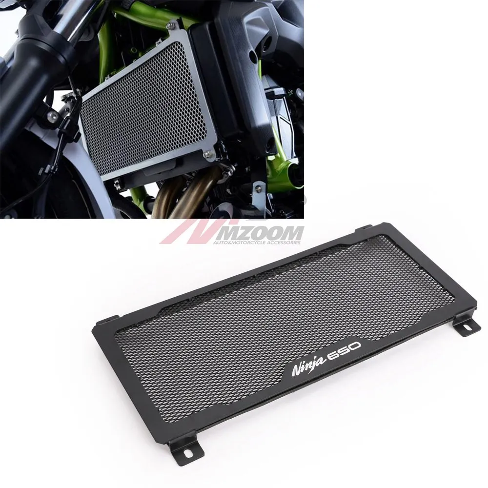 BLACK Motorcycle Radiator Guard Grille Oil Cooler Cover Street Bike Racing For KAWASAKI Z650 NINJA650 NINJA 650