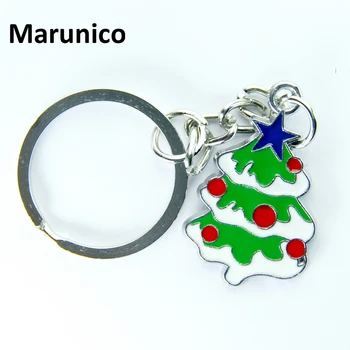 

FREE SHIPPING BY DHL 100pcs/lot 2017 New Metal Tree Keychains Lovely Zinc Alloy Christmas Tree Keyrings for Gifts